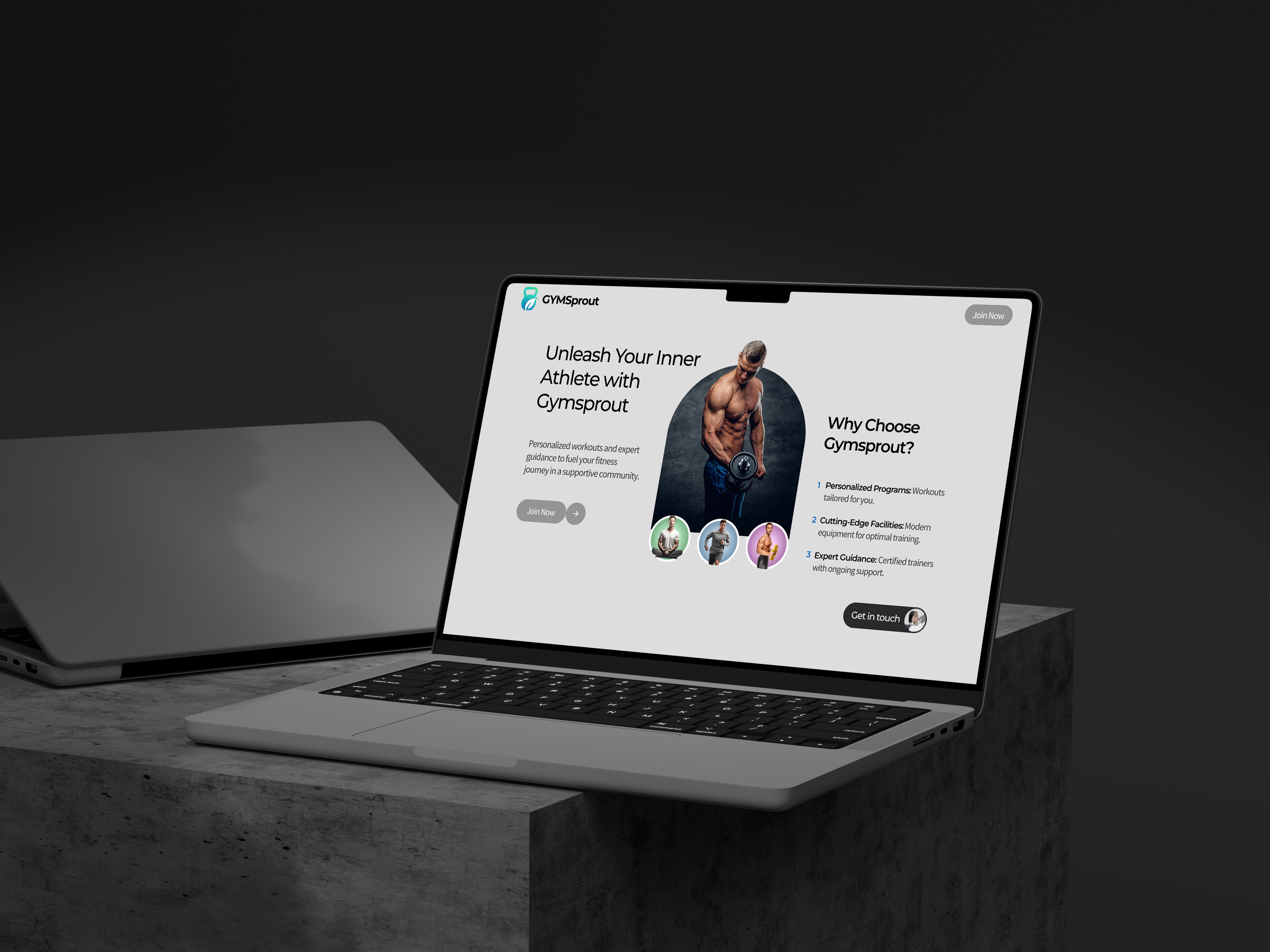 half closed laptop in a dark room